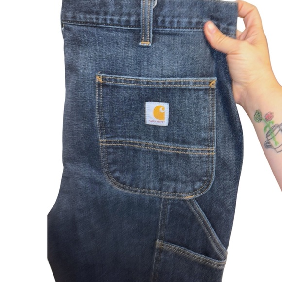 Carhartt Men's Dark Blue Relaxed Fit Carpenter Jeans - Picture 5 of 5